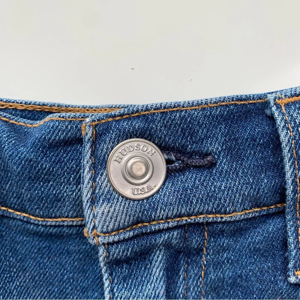 Hudson Sade Cut Off Jean Shorts 25 Blue Striped - Picture 2 of 11